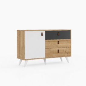 Armoire à Usages Multiples Manila, Chêne, Panneau d'Aggloméré Mélaminé, 120x36,5x77 cm, EPIKASA