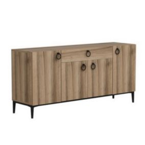 Armoire à Usages Multiples Moon, Noyer, Panneau d'Aggloméré Mélaminé, 160x42x75 cm, EPIKASA