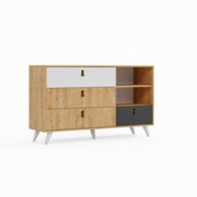 Armoire à Usages Multiples Pera, Chêne, Panneau d'Aggloméré Mélaminé, 150x45x90 cm, EPIKASA