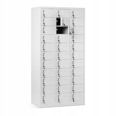 Armoire vestiaire à casiers OLIVER, 900 x 1850 x 450 mm, grise