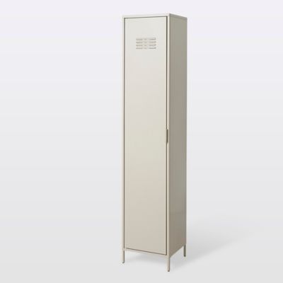 Armoire vestiaire GoodHome Saranda métal gris L. 40 x H. 190 x P. 36 cm