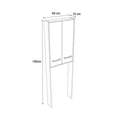 Armoire WC GoodHome Ladoga blanc L. 60 x H. 190 x P. 15 cm