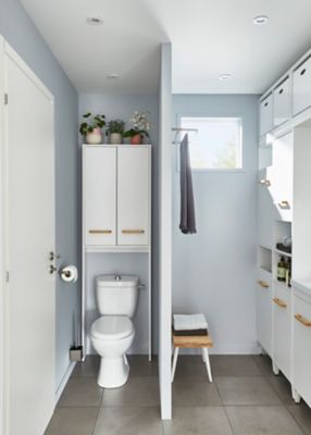 Armoire WC GoodHome Ladoga blanc L. 60 x H. 190 x P. 15 cm
