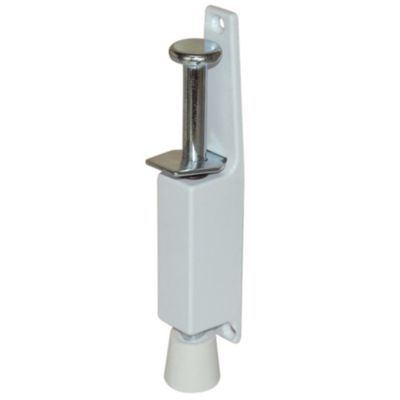Arrêt de porte Diall en acier et plastique à visser coloris blanc l.25 x H.130 mm
