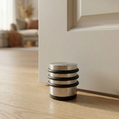 Arrêt de porte protection murale en inox Diall