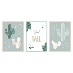 Art print (set de 3) cactus vert 21x29,7 cm