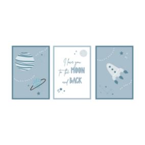 Art print (set de 3) espace bleu 21x29,7 cm