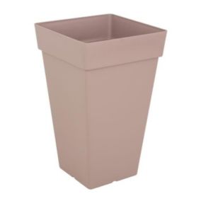 ARTEVASI Pot de fleurs carré haut Capri - 30 x 30 x H 49,5 cm - 30 L - Gris taupe