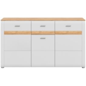 Ashton - Buffet (L/H/P : 150x86x43 cm) en mélaminé gris cendré mat