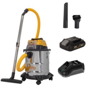 Aspirateur 20V Sans fil Eau et Poussières Cuve Inox 20L + Batterie lithium 2Ah VITO