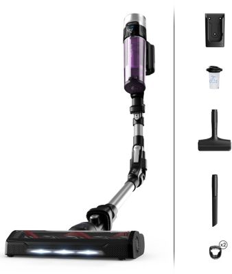 Aspirateur balai 2 en 1 rechargeable 18v noir/violet Rowenta RH2037 x-force flex 9.60