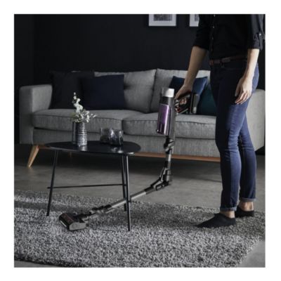 Aspirateur balai 2 en 1 rechargeable 18v noir/violet Rowenta RH2037 x-force flex 9.60