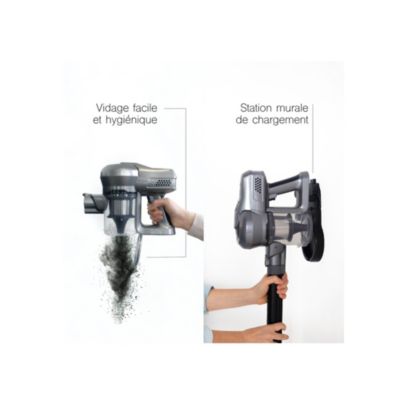 Aspirateur balai sans fil 2en1 rechargeable 22.2v Kitchen Move BAT-H20BPET silent dark knight animal care