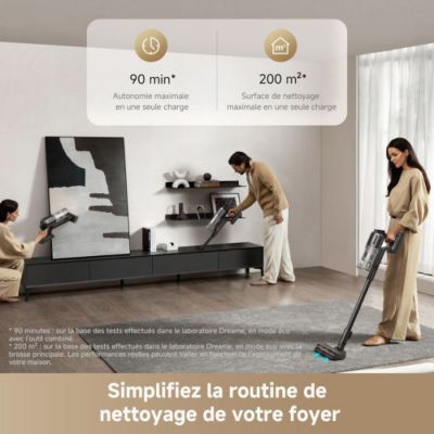 Aspirateur Balai  sans Fil - DREAME Z10 - 210AW - Filtration 99,99% HEPA H14 - Détection poussiere - Réglage Auto de l'Aspirat