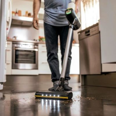 Aspirateur balai sans fil Karcher VC 6 Cordless purFamily Blanc - Autonomie 50 min- Filtre HEPA- Spécial Famille