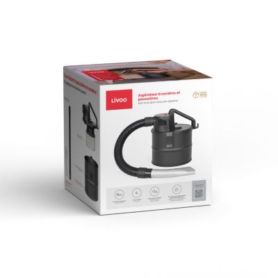Livoo Aspirateur à Cendres DOH139 600W - Cuve Métal 4L, Filtre HEPA, Idéal Cheminée, Poêle Et Barbecue