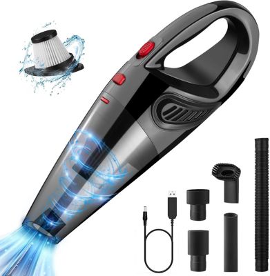 Aspirateur de table sans fil rechargeable 8000PA rouge noir
