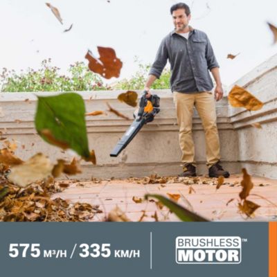 Aspirateur souffleur broyeur 2x20V WORX - WG583E.9 (moteur brushless, 335 km/h, sac et harnais, sans batterie ni chargeur)