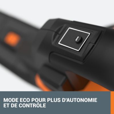 Aspirateur souffleur broyeur 2x20V WORX - WG583E.9 (moteur brushless, 335 km/h, sac et harnais, sans batterie ni chargeur)