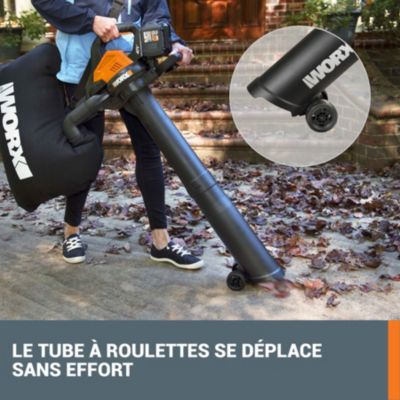Aspirateur souffleur broyeur 2x20V WORX - WG583E.9 (moteur brushless, 335 km/h, sac et harnais, sans batterie ni chargeur)