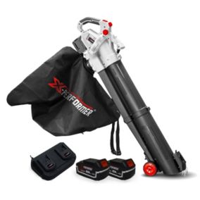 Aspirateur souffleur broyeur de feuilles 40V - X-Performer XPASBT40LI-2B - Sac 45L - avec 2 Batteries 4Ah et double chargeur