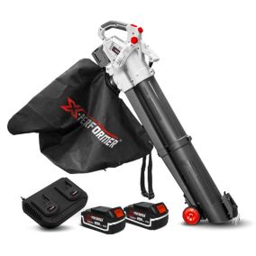 Aspirateur souffleur broyeur rechargeable 2x20V avec batteries 4Ah - X PERFORMER