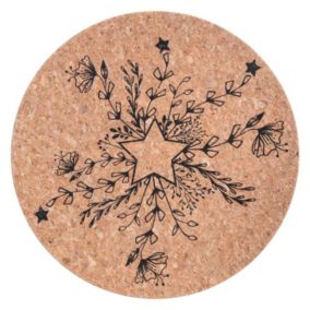 Assiette de présentation liège Terre Sauvage - Vaisselle de Noël - Marron