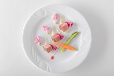 Assiette plate porcelaine blanche décorée   320 mm - Lot de 6 - Hendi