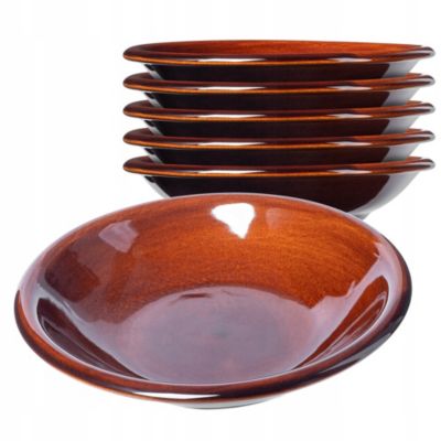 Assiettes plates KADAX 23 cm en grès lot de 6