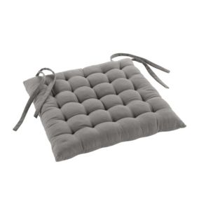 Assise matelassée en coton et polyester recyclé (38x38 cm - Gris)