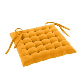 Assise matelassée en coton et polyester recyclé (38x38 cm - Jaune)