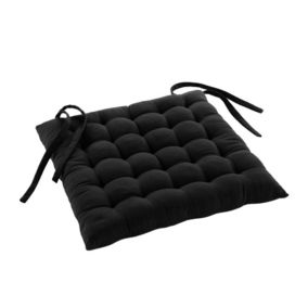 Assise matelassée en coton et polyester recyclé (38x38 cm - Noir)