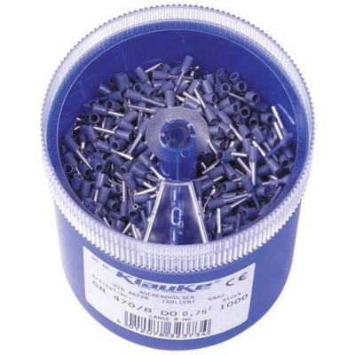 Assortiment 1000 embouts simples partiellement isolés 0,75 mm² - jeu de sertissage GR4708DO.