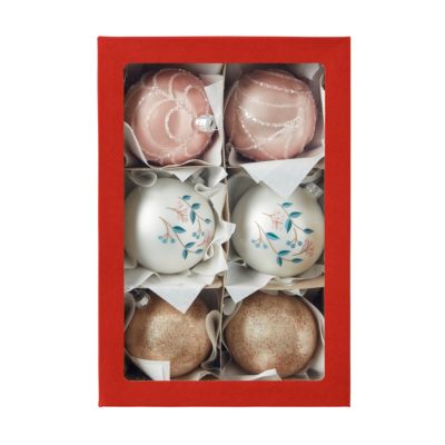 Assortiment 6 boules en verre Soft Bloom