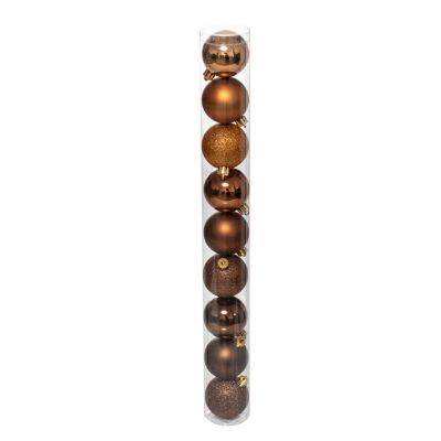 Assortiment de boules de noël bronze ∅60mm Feeric Light & Christmas - 9 pièces