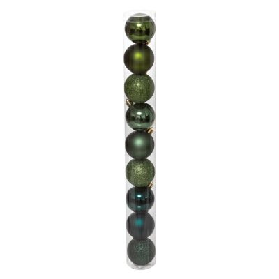 Assortiment de boules de noël vert ∅60mm Feeric Light & Christmas - 9 pièces