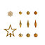 Assortiment de décorations de noël dorées, 50 pièces