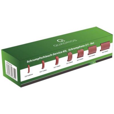 Assortiment gaines thermorétractables rouges 2:1, boîte distributrice, 7 pièces.