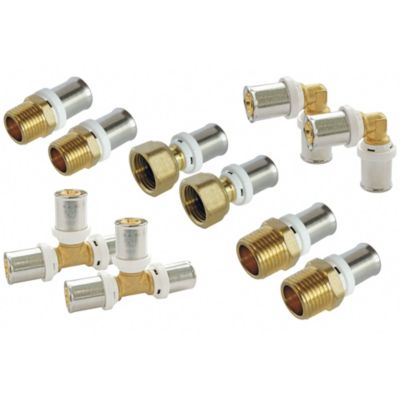Assortiment raccord droit à sertir tube multicouche Ø16 mm Somatherm for you 10 pièces