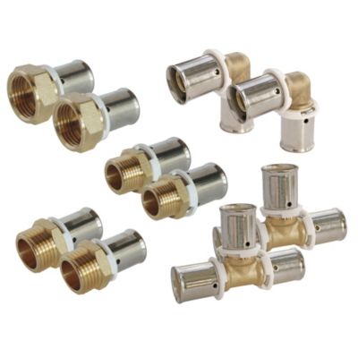 Assortiment raccord droit à sertir tube PER Ø16 mm Somatherm for you 10 pièces