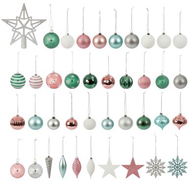 Assortiments de 100 boules de Noël soft bloom en plastique
