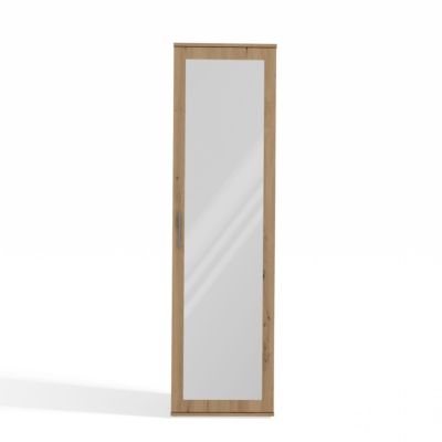 ATARA - Armoire d'entrée avec grand miroir - 2 étagères + porte-cintres - 180x50x35 cm - CHÊNE ARTISAN