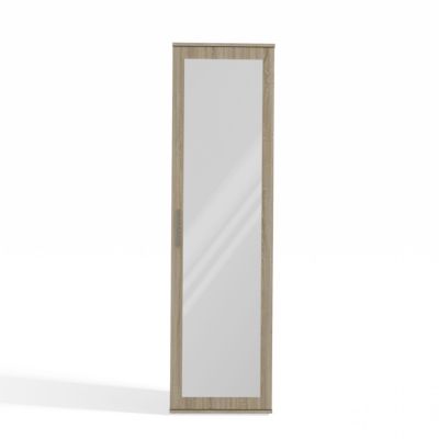 ATARA - Armoire d'entrée avec grand miroir - 2 étagères + porte-cintres - 180x50x35 cm - CHÊNE SONOMA