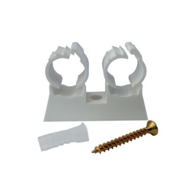 Attache de fixation double pour tube diam 20 (x10) - Somatherm For You