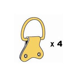 Attache étrier double 20 mm + fixations, coloris : Laiton. vendue par 4 pièces