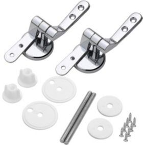 Attaches Charnière Abattant WC, Lot de 2 Charnières de Rechange pour Lunette de Toilette avec Fixations en Alliage de Zinc