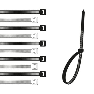 Attaches flexibles en nylon blanc/noir - 654607
