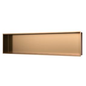 Aurum Niche de Douche à encastrer, Acier Inoxydable 304, 120x28x10cm, Cuivre brossé PVD (SATAURN12128BRG)