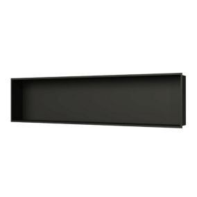 Aurum Niche de Douche à encastrer, Acier Inoxydable 304, 120x28x10cm, Noir mat (SATAURN12128MB)
