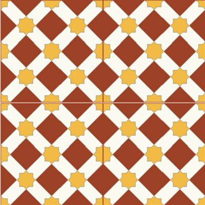 Authentiques carreaux de ciment - Modèle Arabia ARA6 de Floorilège - La boite de 14 carreaux soit 0,56 m²